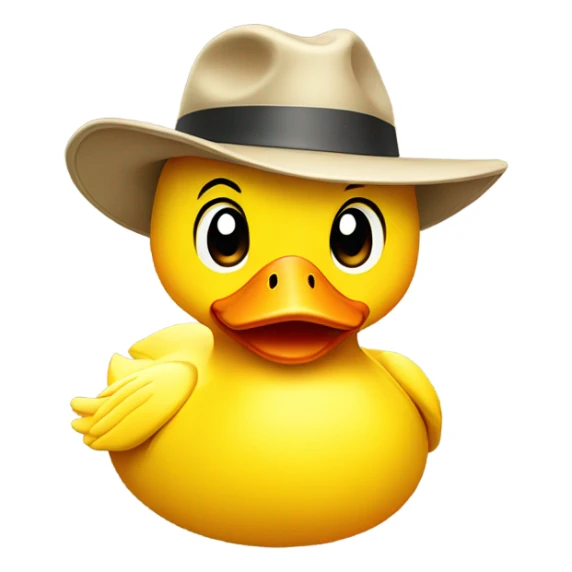 Yellow Duck with a safari hat on sticker