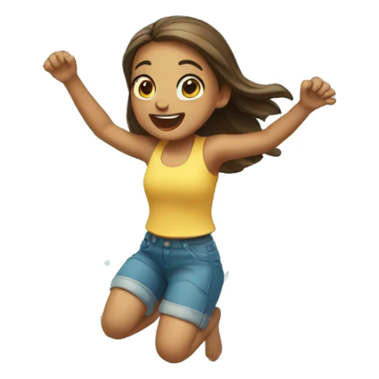 girl fish  jumping out of water sticker