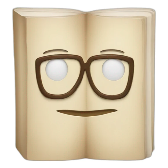 Book with smiling face sticker