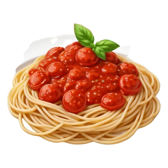 spaghetti with tomato sauce on a white plate

 sticker
