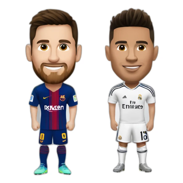 Messi et ronaldo avec le maillot du real madrid sticker