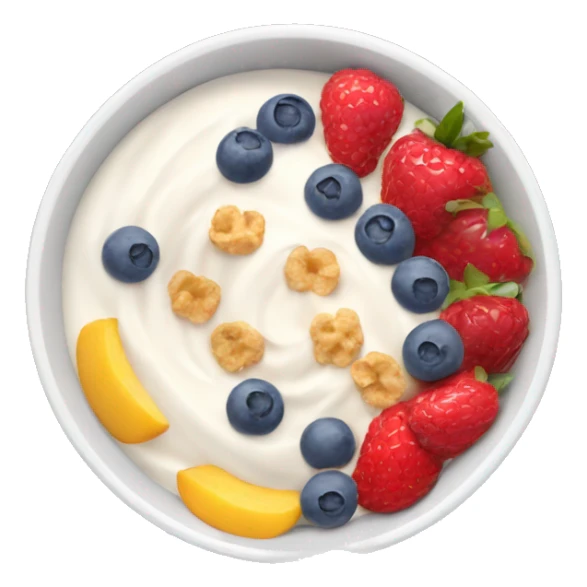 Yogurt bowl with cereal and fruits sticker