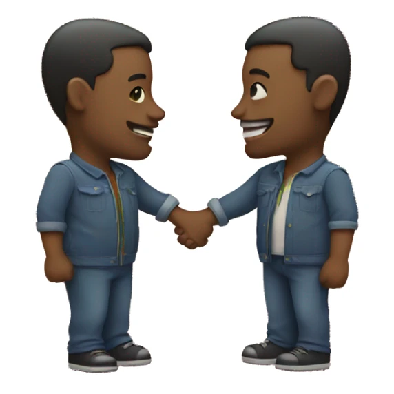 Two men kissing with a rainbow behind them, holding hands sticker