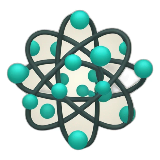 log of DNa tranforming in logo of ATOM sticker