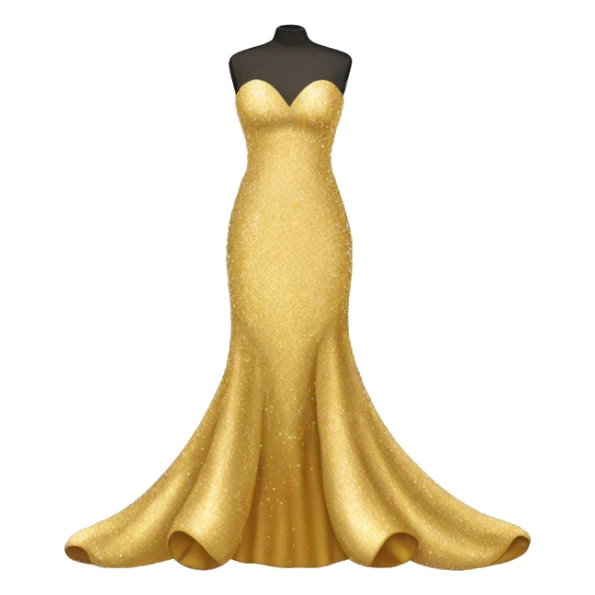 Golden glittery prom dress sticker
