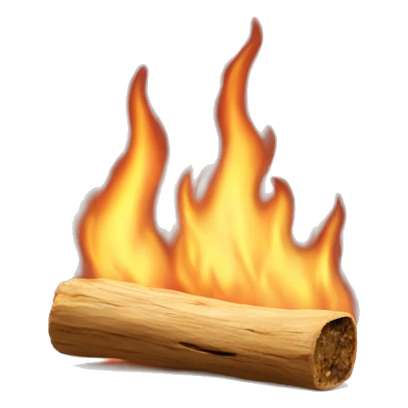aesthetic burning palo santo stick realistic sticker