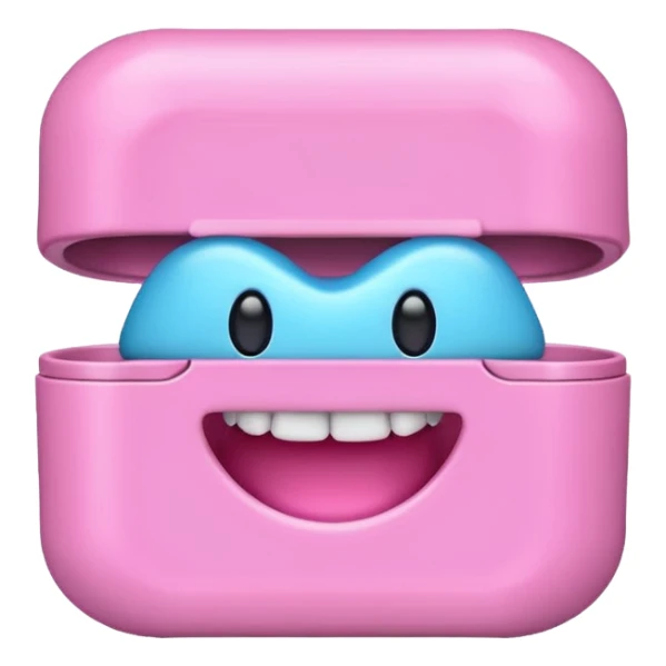 dental retainer case closed, cute emoji style sticker