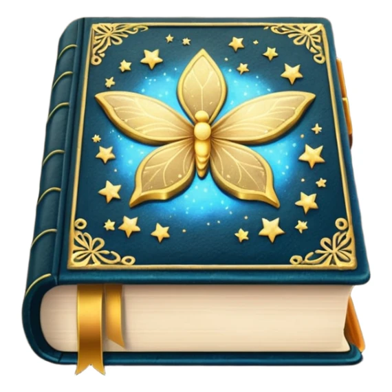 closed book with glowing edges and fairy dust, no characters sticker