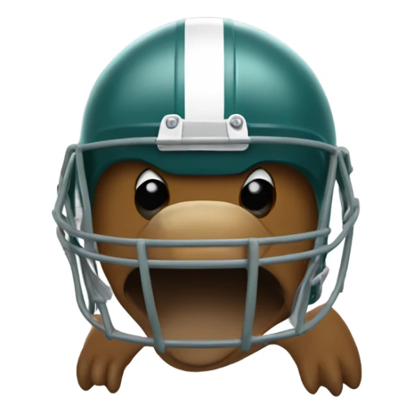 Platypus in a football helmet sticker