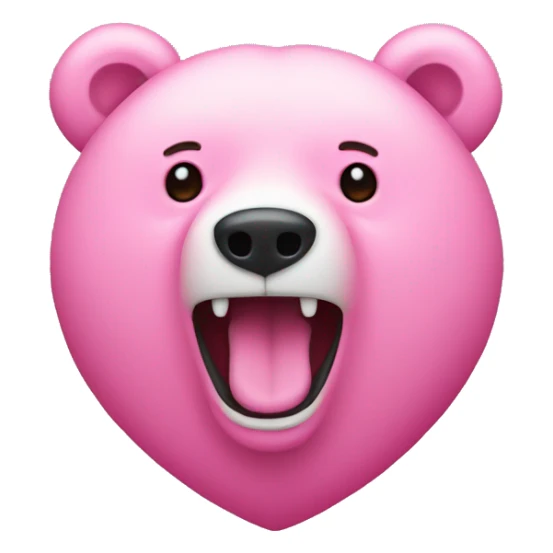 Pink hear with a bear next to it sticker