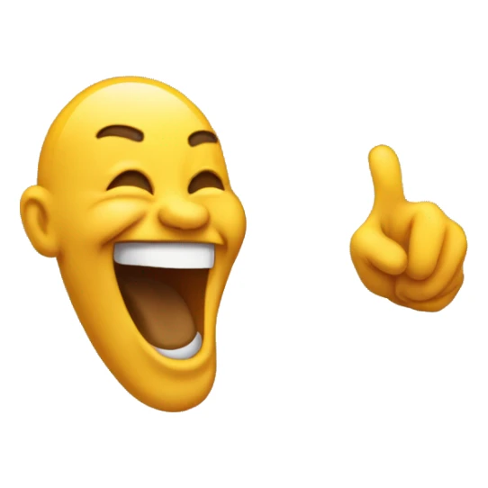 laughing emoji but pointing at you sticker