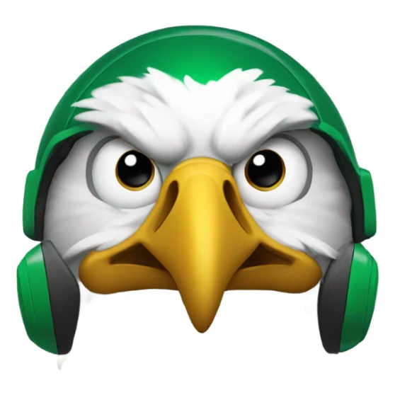 Eagle in green football helmet sticker