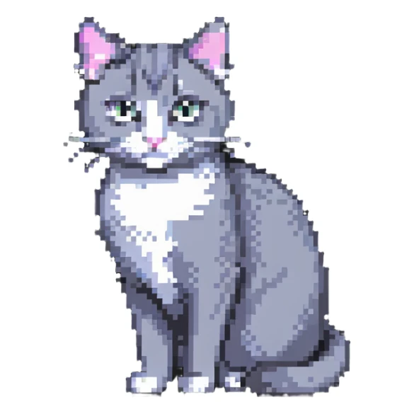 gray cat sticker