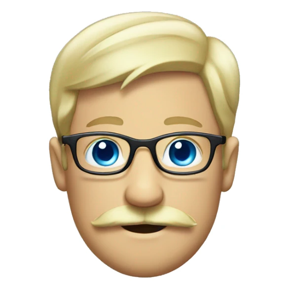 Blond moustache, eyeglasses and blue eyes sticker