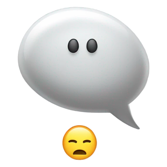 The opposite direction of the 💭 thought bubble emoji in the iPhone emoji set. sticker