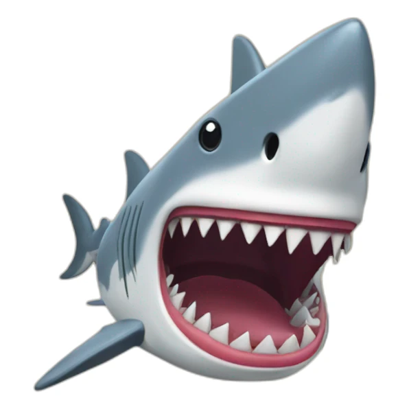 emoji of a shark eating a canvas  sticker