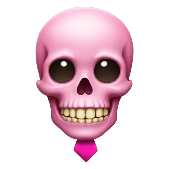 Skull with a cute pink tie in his forehead  sticker