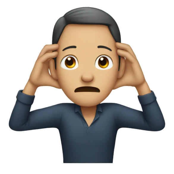 man who is covering her ears sticker