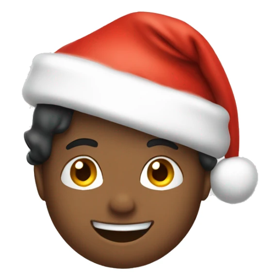 boys smiling indoors together with Santa hats sticker