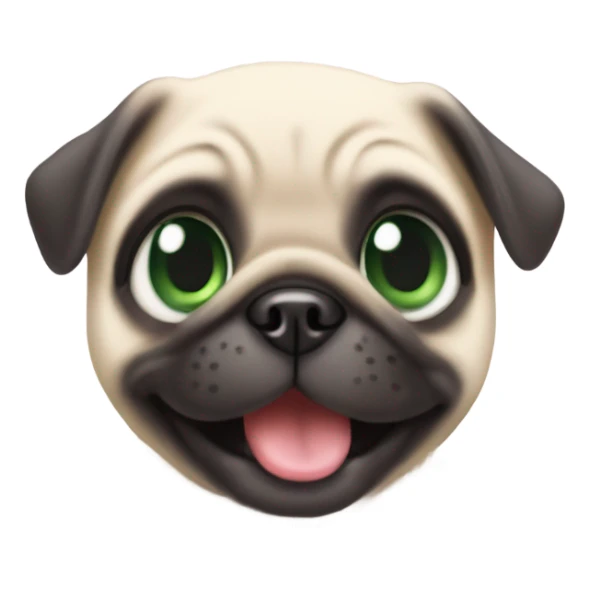Cute Baby pug with big green eyes happy  sticker