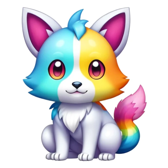  Colorful Shiny Kawaii FurSona Fakemon Full Body sticker