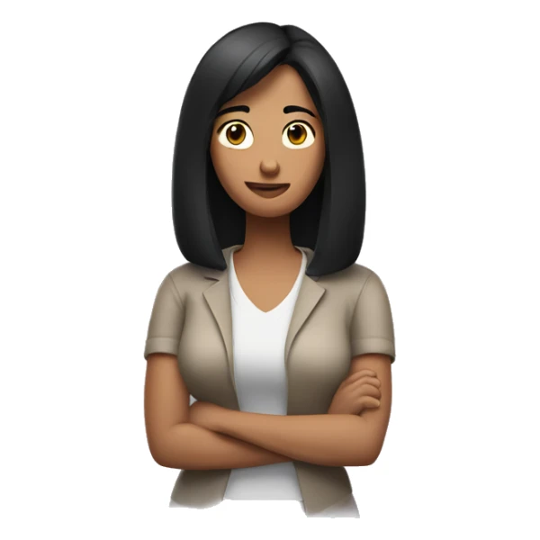 Woman with black hair shrugging shoulders sticker