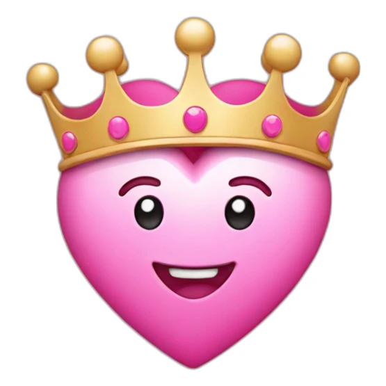 Pink heart with crown sticker