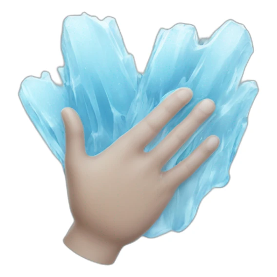hands frozen in ice sticker