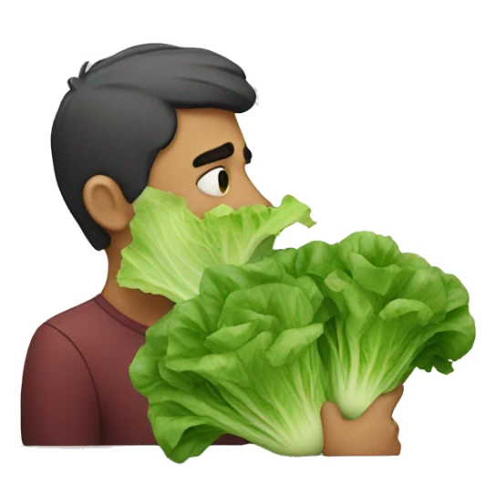  a depressed man kissing lettuce sticker