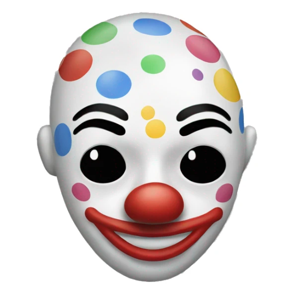 items in a clown mask sticker