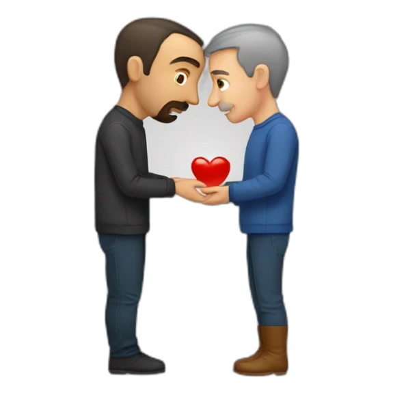 white-man-kissing-armenian-man sticker