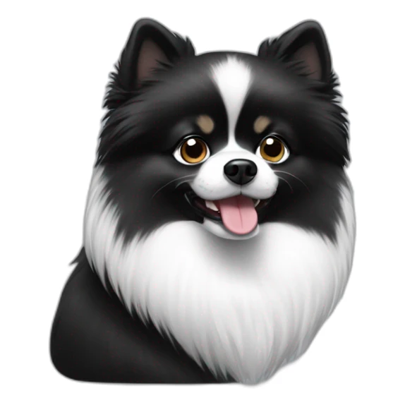 Black and white Pomeranian dog sticker