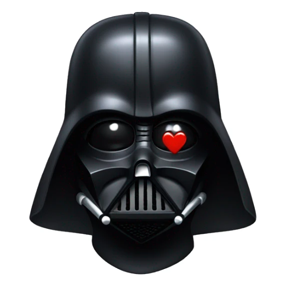 Darth Vader sending a black heart with lips sticker