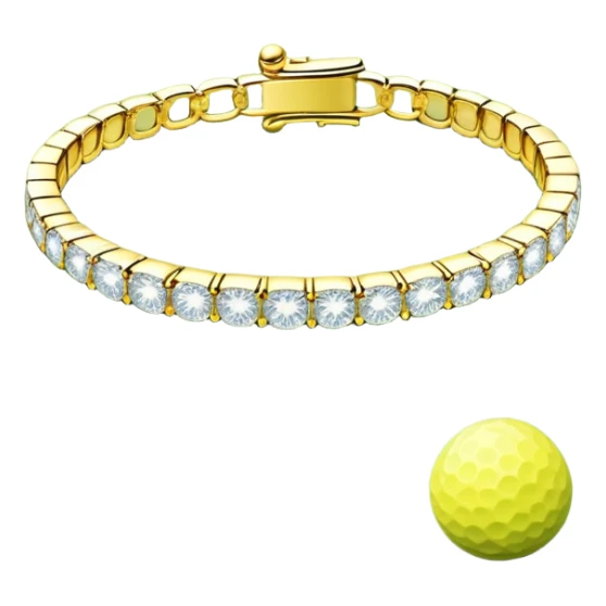 Diamond tennis bracelet yellow golf sticker