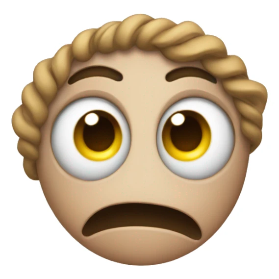 emoji with a crossed out right eye, spiral left eye and wavy mouth sticker