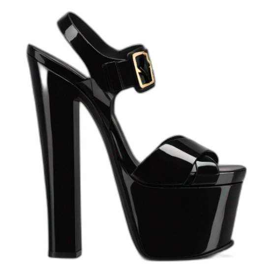 Ysl TRIBUTE PLATFORM SANDAL black PATENT LEATHER sticker