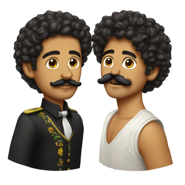 mexican with lil mustacheand curly hair and  sticker