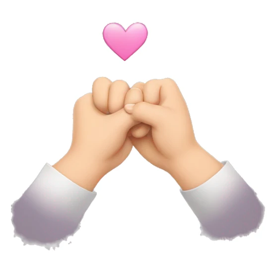 pinky promise with a kiss sticker