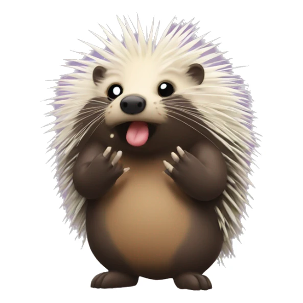 Porcupine blowing a kiss sticker