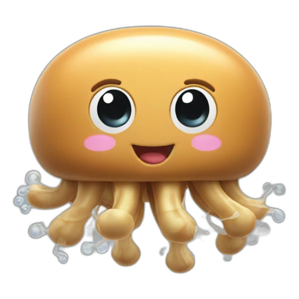 Peanut butter 3d cute baby jellyfish clapping sticker