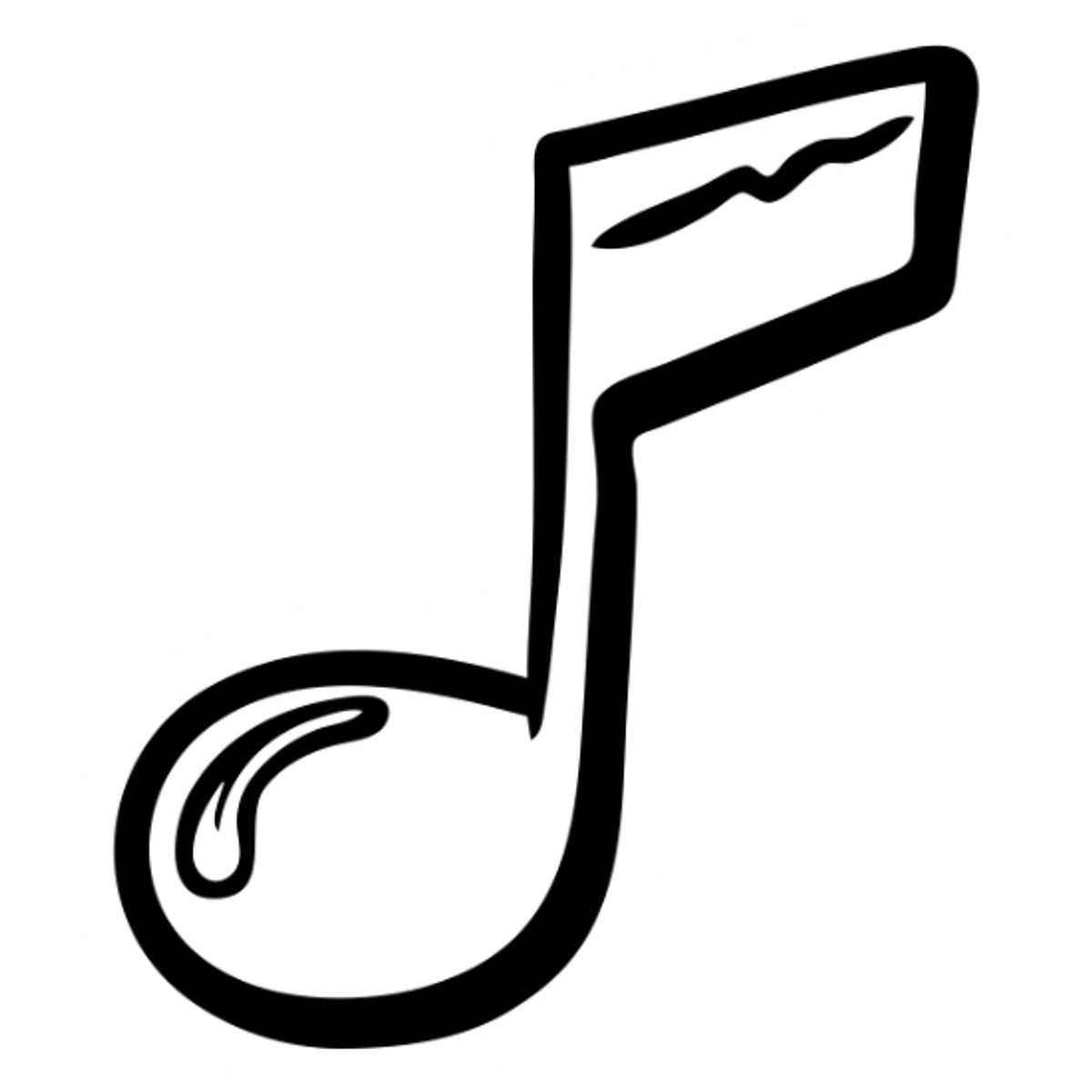 music icon, hand-drawn black outlined style sticker