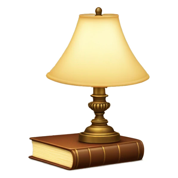 vintage lamp with open book sticker