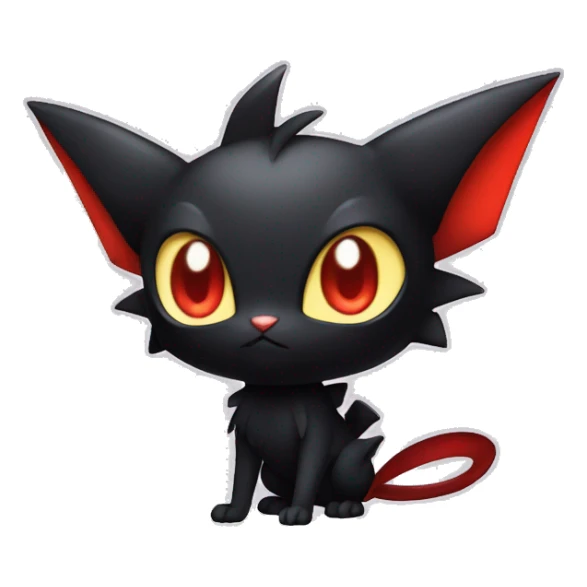 Cool Cute Edgy Dark Black Chibi Noibat-Litten-Pokémon-Fakémon-hybrid sticker