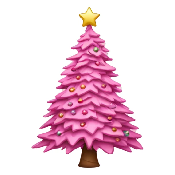 pink christmas tree sticker