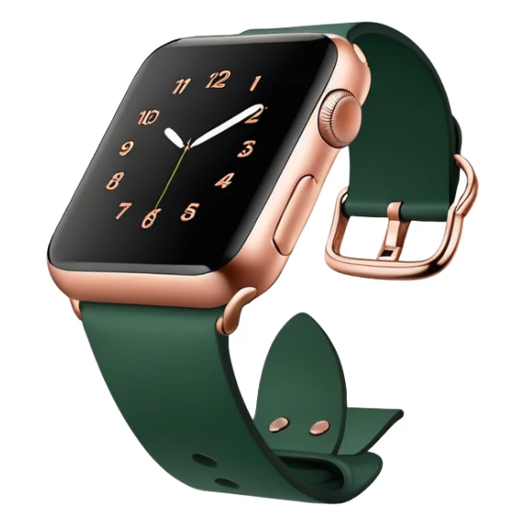 rose gold apple watch with forest green band sticker