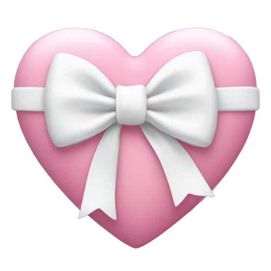 Pastell pink Heart with white bow sticker
