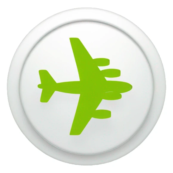 airBaltic styled green background, circle shaped. then a white pin in the middle sticker