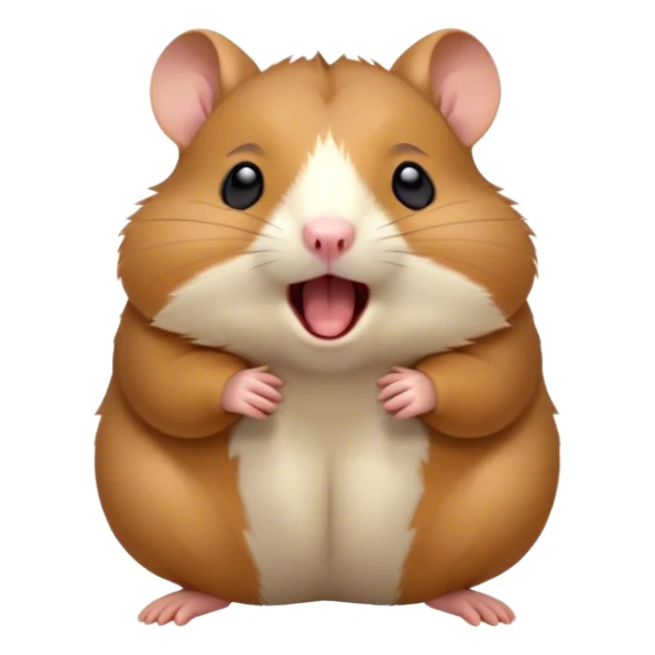 Cinematic Cute Yawning Brown Hamster Portrait Emoji, Head tilted slightly with a dramatic, wide-open yawn, showcasing a smooth, rich brown coat with tiny droopy ears, round dark eyes barely open in drowsy contentment, Simplified yet irresistibly adorable features, highly detailed, glowing with a soft, cozy glow, high shine, relaxed yet expressive, stylized with a touch of whimsy, bright and endearing, soft glowing outline, capturing the essence of a sleepy yet affectionate hamster, so drowsy it feels like it could stretch out of the screen and curl up for a nap! sticker
