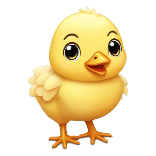 baby chicken with egg shell on top of it's head sticker