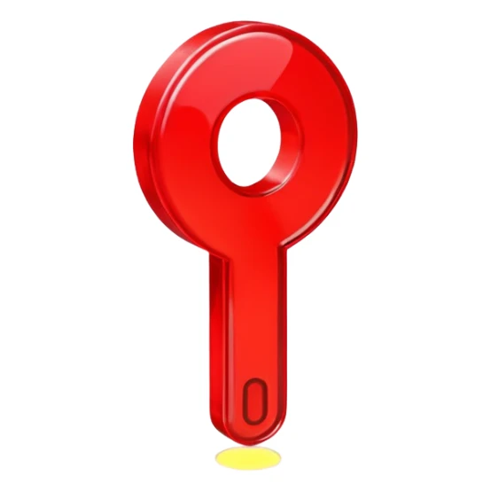 exclamation point, minimalistic 3d red neon glowing transparent sticker
